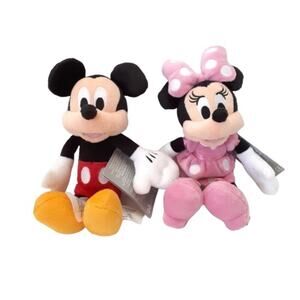 Disney Parks Mickey & Minnie Mouse Plush Set Classic Mini Stuffed Animal Pair